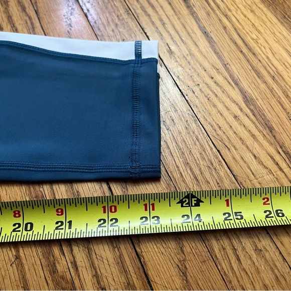 ZYIA 6-8 CAPRI CROP Leggings High Rise Blue White Performance Pants - Picture 4 of 8